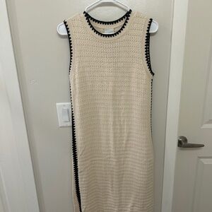Varley cream and black sweater dress